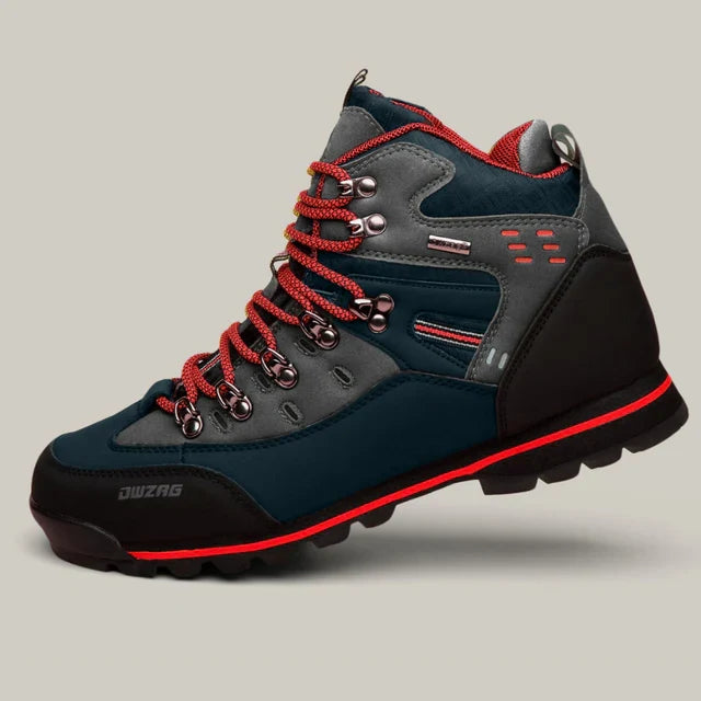 Bottes de randonnée imperméables pour hommes, design robuste et fonctionnel, parfaites pour l'aventure en extérieur.