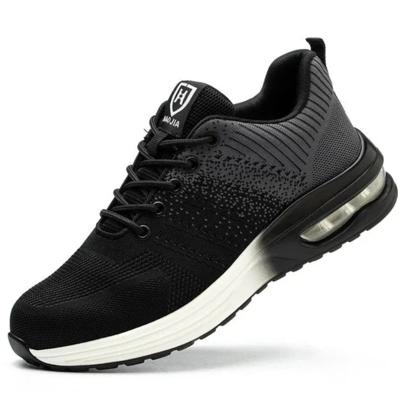 Chaussures de sécurité basses antidérapantes, anti-perforation Kevlar, embout acier, protection unisexe légère.