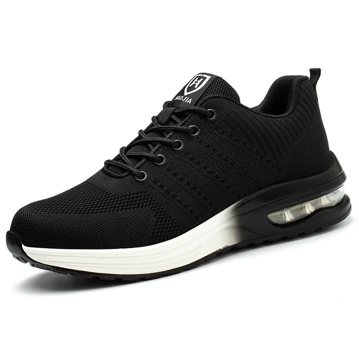 Chaussures de sécurité basses, confortables, respirantes, protection embout acier, idéales usage professionnel.