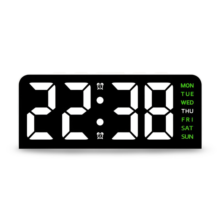 Horloge numérique LED élégante, silencieuse, design moderne pour tout espace de vie.