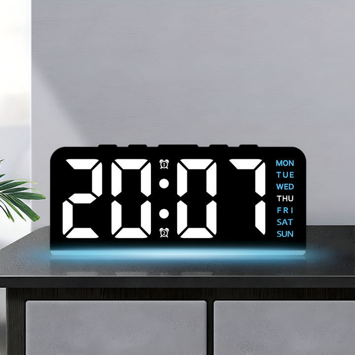 Horloge numérique LED moderne, silencieuse, parfaite pour la décoration de la maison.