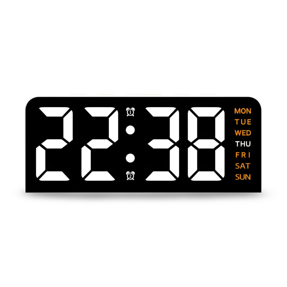Horloge numérique LED, design moderne, fonction réveil silencieuse pour un quotidien serein.