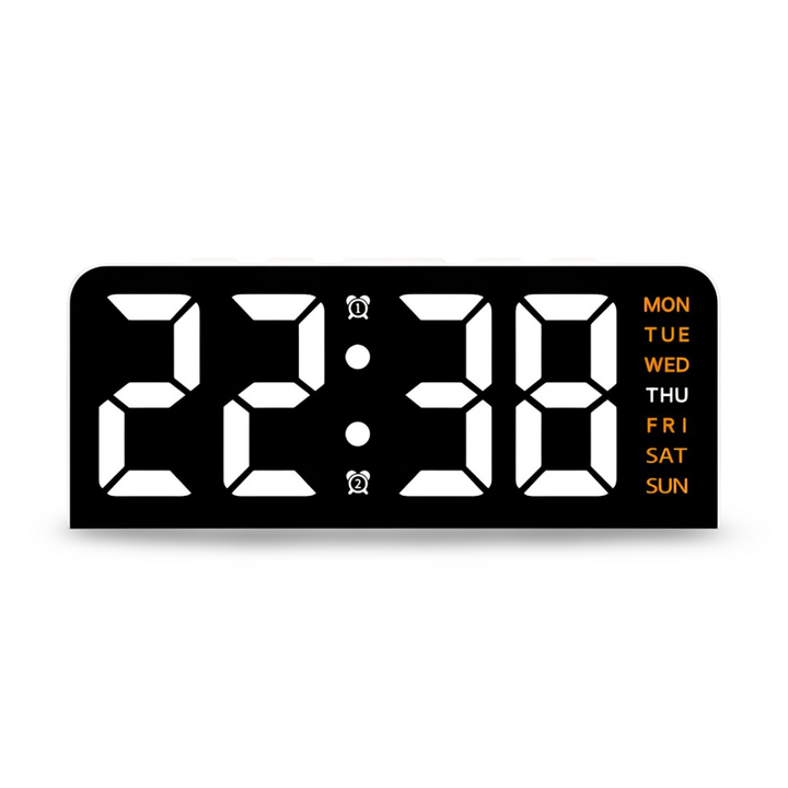 Horloge numérique LED, design moderne, fonction réveil silencieuse pour un quotidien serein.