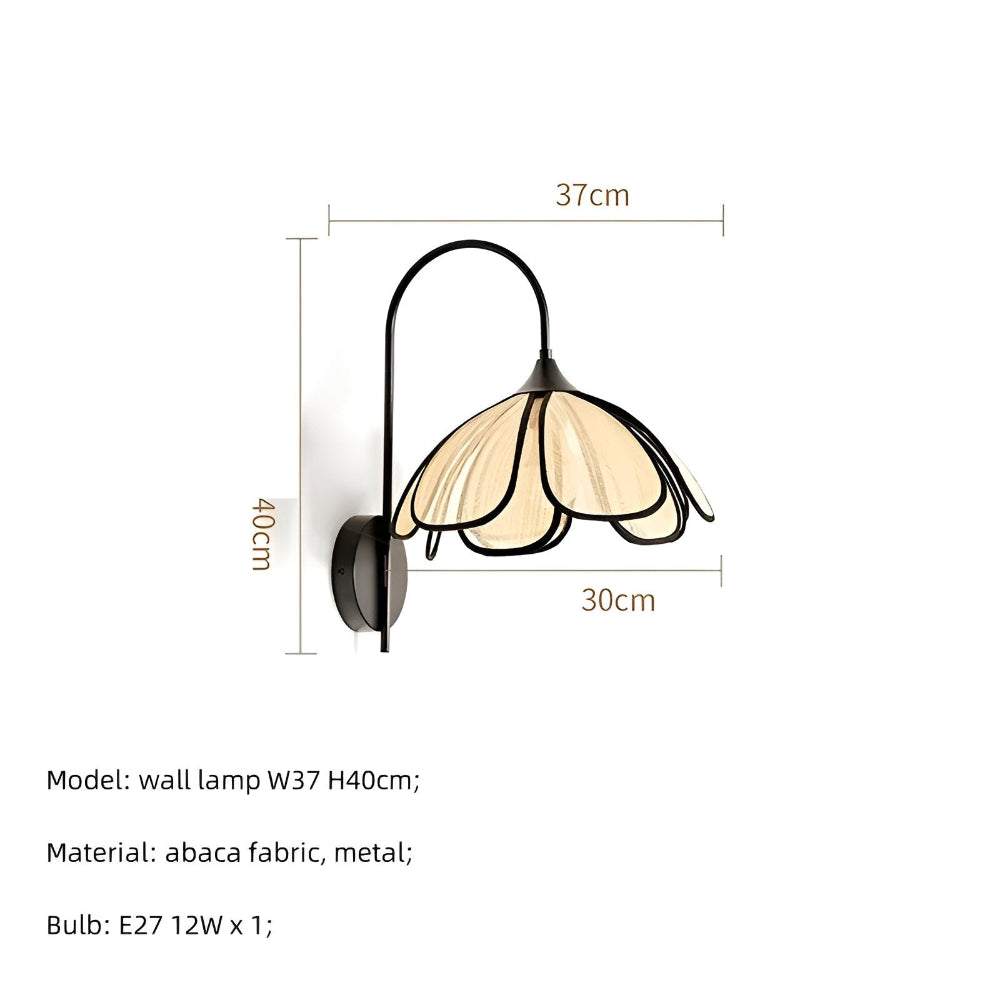 Applique murale LED style Wabi-Sabi, motif floral subtil. Idéale pour une décoration murale moderne et apaisante.