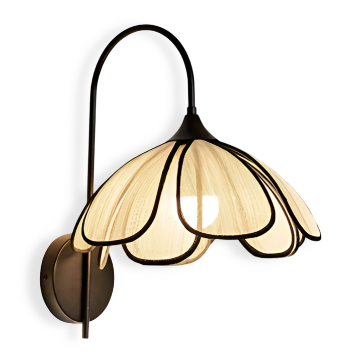 Lampe murale LED moderne Wabi-Sabi avec design floral. Parfaite pour un éclairage d'ambiance intérieur chic et naturel.