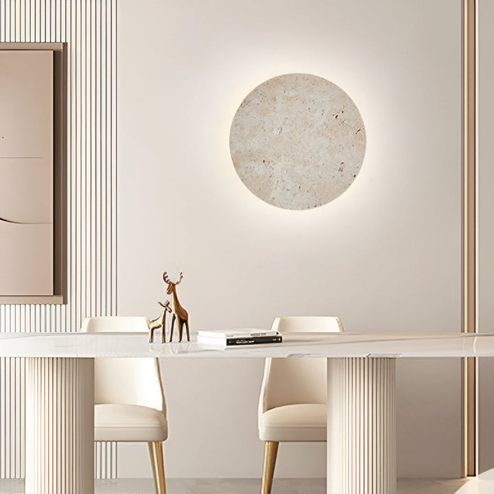 Lampe murale circulaire LED, idéale pour une décoration intérieure zen et minimaliste.