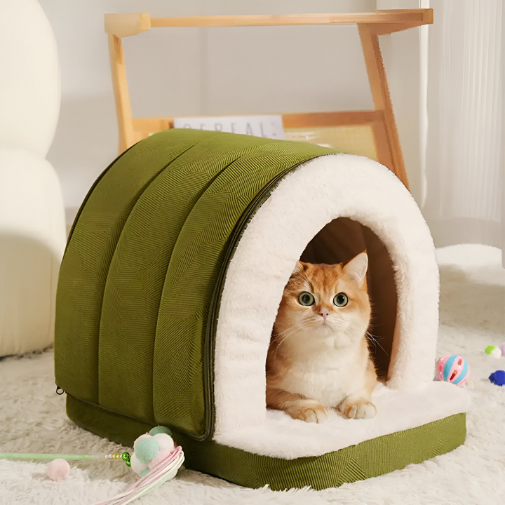 Lit lavable et moelleux pour chien, design 2-en-1, parfait pour le confort des animaux âgés ou anxieux.