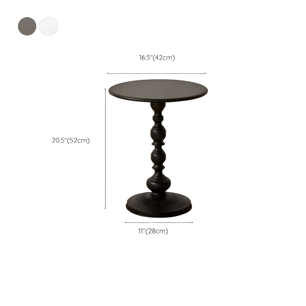 Table d'appoint ronde pour salon, un meuble design qui optimise l'espace avec son style balustre.
