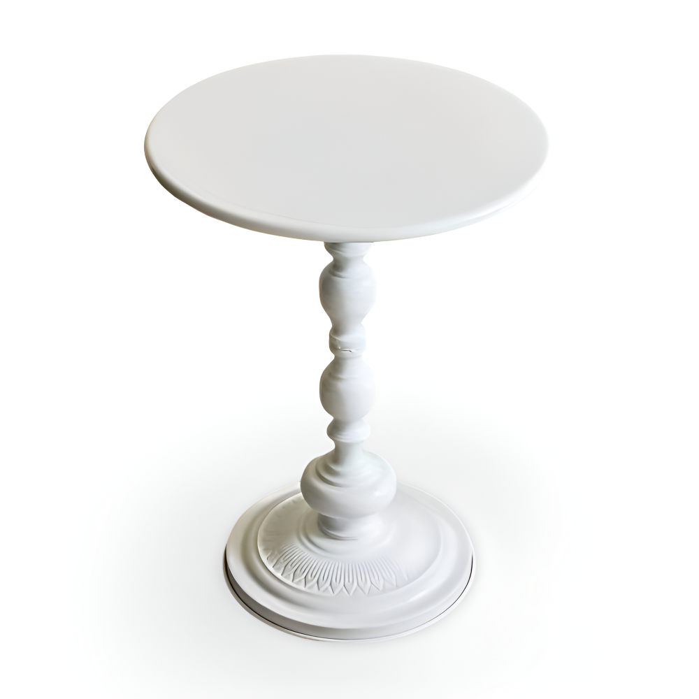 Table d'appoint ronde en fer forgé, reflet du design élégant et du style balustre pour votre intérieur.