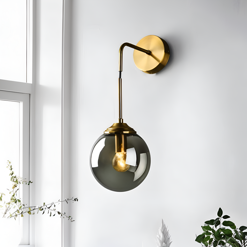 Luminaire Vetrovia industriel rétro, verre, applique murale pour décoration intérieure chic.