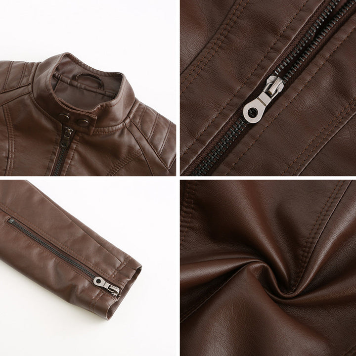 Veste mauve femme, design asymétrique. Blouson chic et ajusté, idéal pour un style sophistiqué mi-saison.