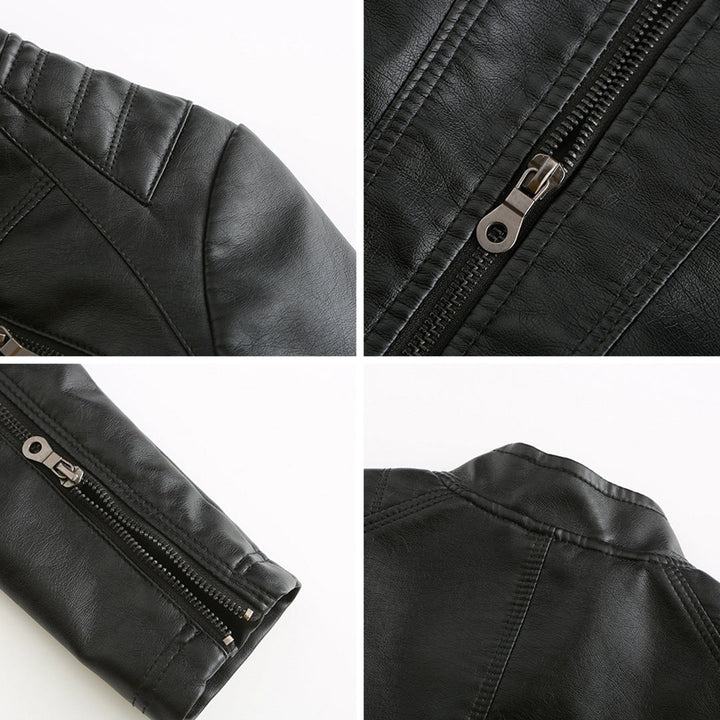 Blouson femme marron moderne avec zip asymétrique. Veste mi-saison élégante, style intemporel et tendance.