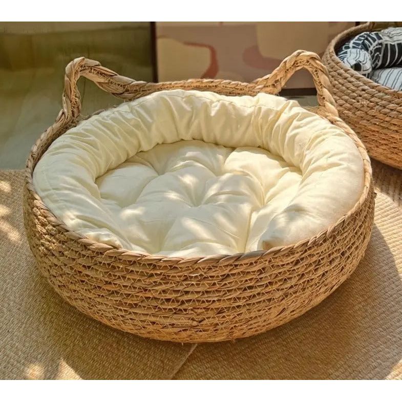 Coussin chat ultra-doux et lavable, un panier confortable pour la relaxation et le bien-être du chat.