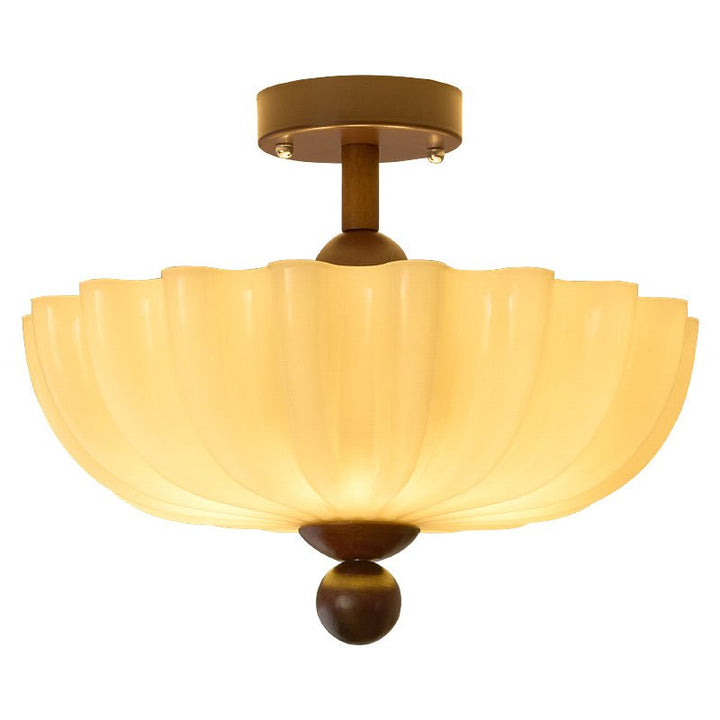 Plafonnier polyvalent en verre texturé. Pour salon, chambre, salle à manger. Plafond bas, lumière douce.