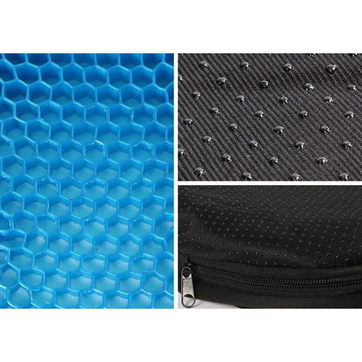Coussin de siège en gel pour bureau, voiture ou fauteuil roulant, offrant un confort orthopédique durable.