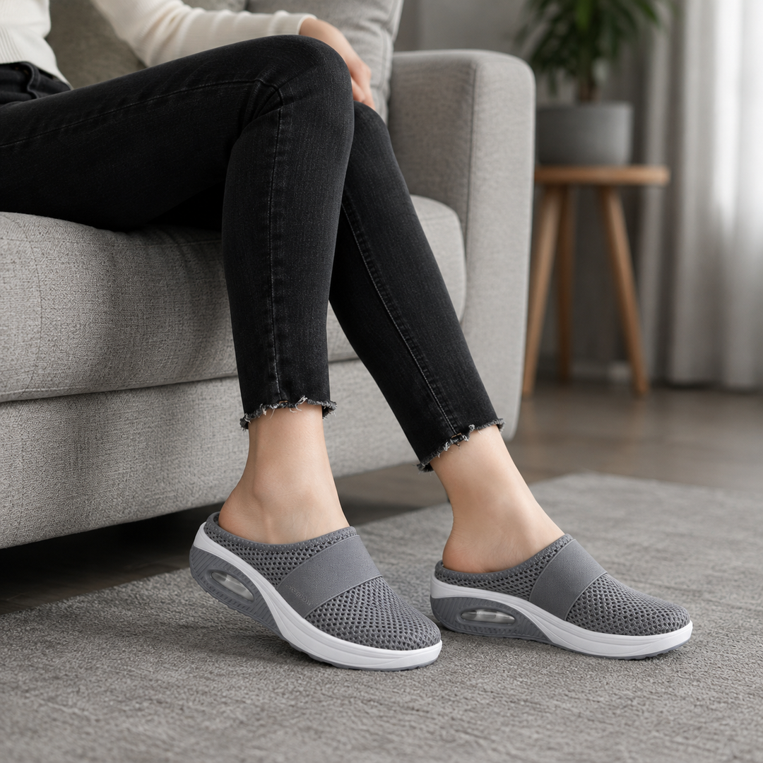 Chaussures noires à coussin d'air, un confort durable et élégant pour les femmes actives.
