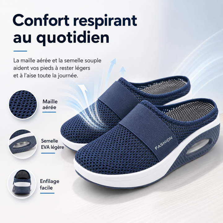 Chaussures à coussin d'air légères offrant stabilité et confort pour les pieds fatigués toute la journée.