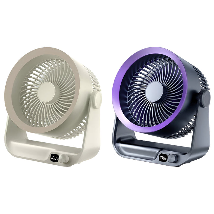 Rafraîchissez votre espace avec ce ventilateur de table compact et oscillant, idéal pour un été confortable.