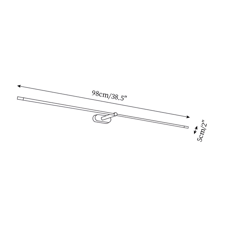 Luminaire mural LED linéaire noir et doré, parfait pour un éclairage de couloir moderne.