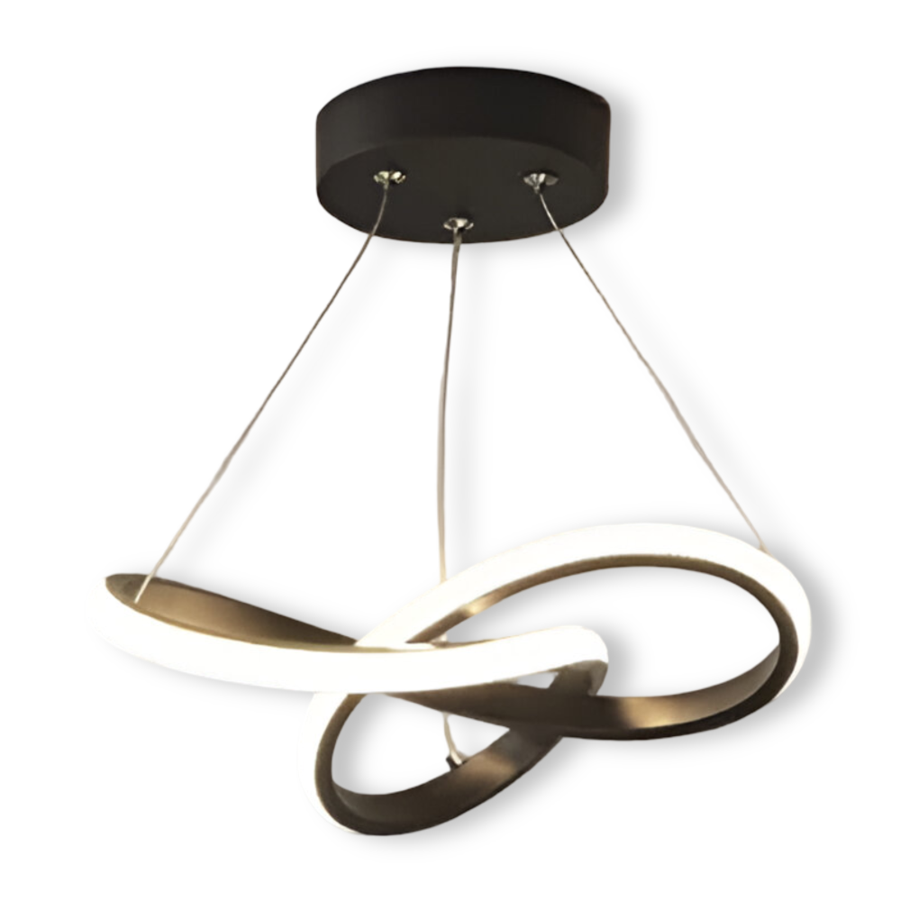 Lampe de plafond LED moderne à design spiral pour un éclairage ambiant et économe en énergie, idéal pour le salon.
