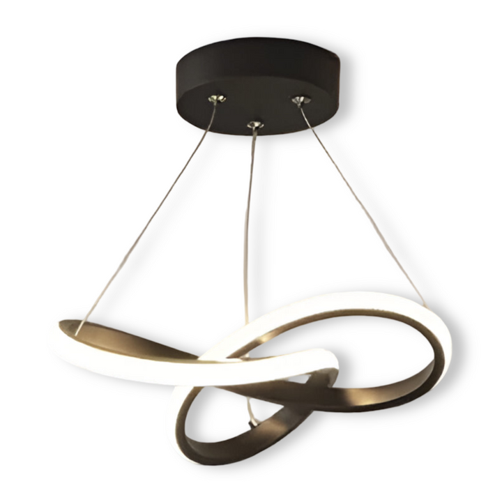 Lampe de plafond LED moderne à design spiral pour un éclairage ambiant et économe en énergie, idéal pour le salon.