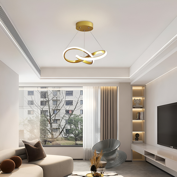 Plafonnier LED à spirale personnalisable offrant un éclairage moderne et économe pour toute pièce de la maison.
