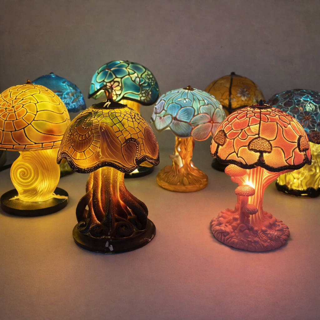 Lampe sans fil en verre mosaïque. Décoration portable pour salon/chambre. Veilleuse relaxante, lumière chaude.