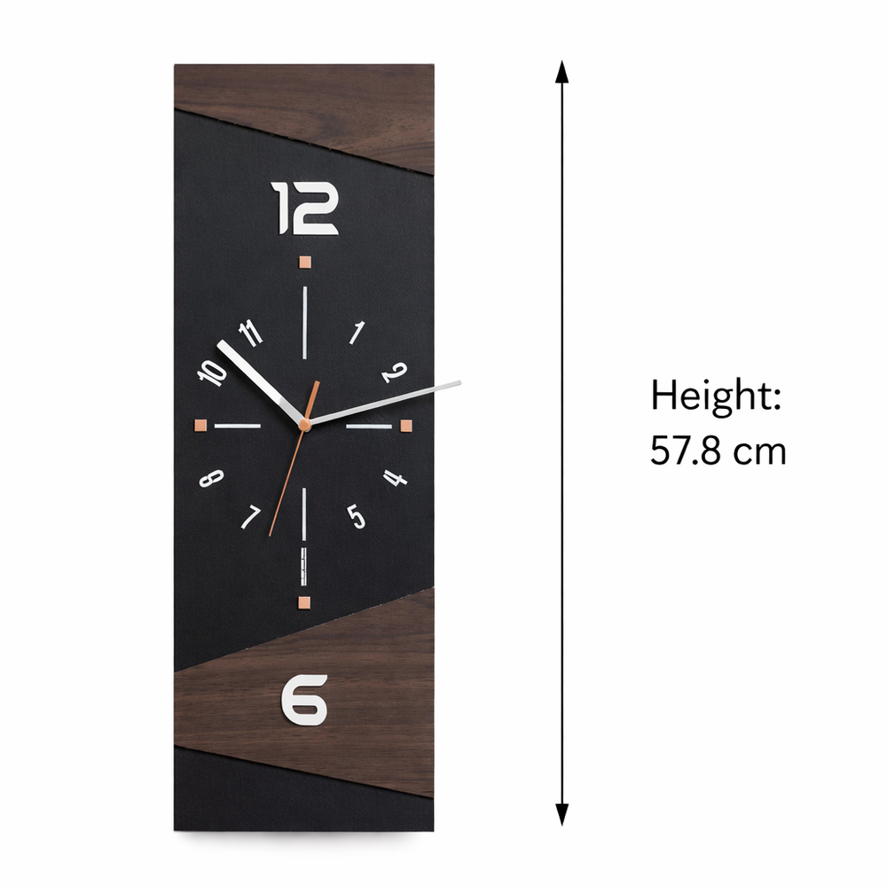 Horloge murale décorative design contemporain, style minimaliste avec contraste audacieux pour salon. Accessoire maison moderne.