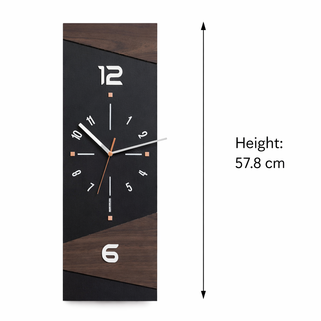 Horloge murale décorative design contemporain, style minimaliste avec contraste audacieux pour salon. Accessoire maison moderne.