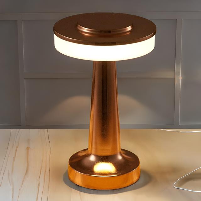 Lampe tactile LED portable sans fil, rechargeable. Éclairage de table ambiance, design contemporain.