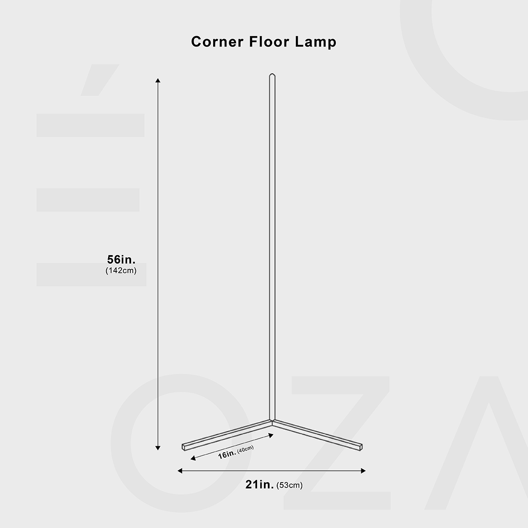 Lampe LED d'angle mince, design moderne, éclairage dimmable parfait pour tout intérieur.