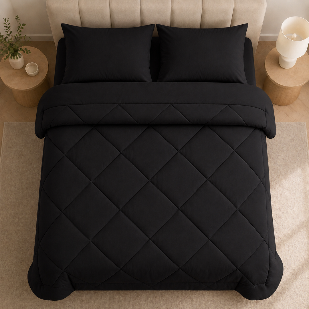 Couette prête à l'emploi, douce microfibre sans housse pour un confort immédiat dans votre chambre à coucher.