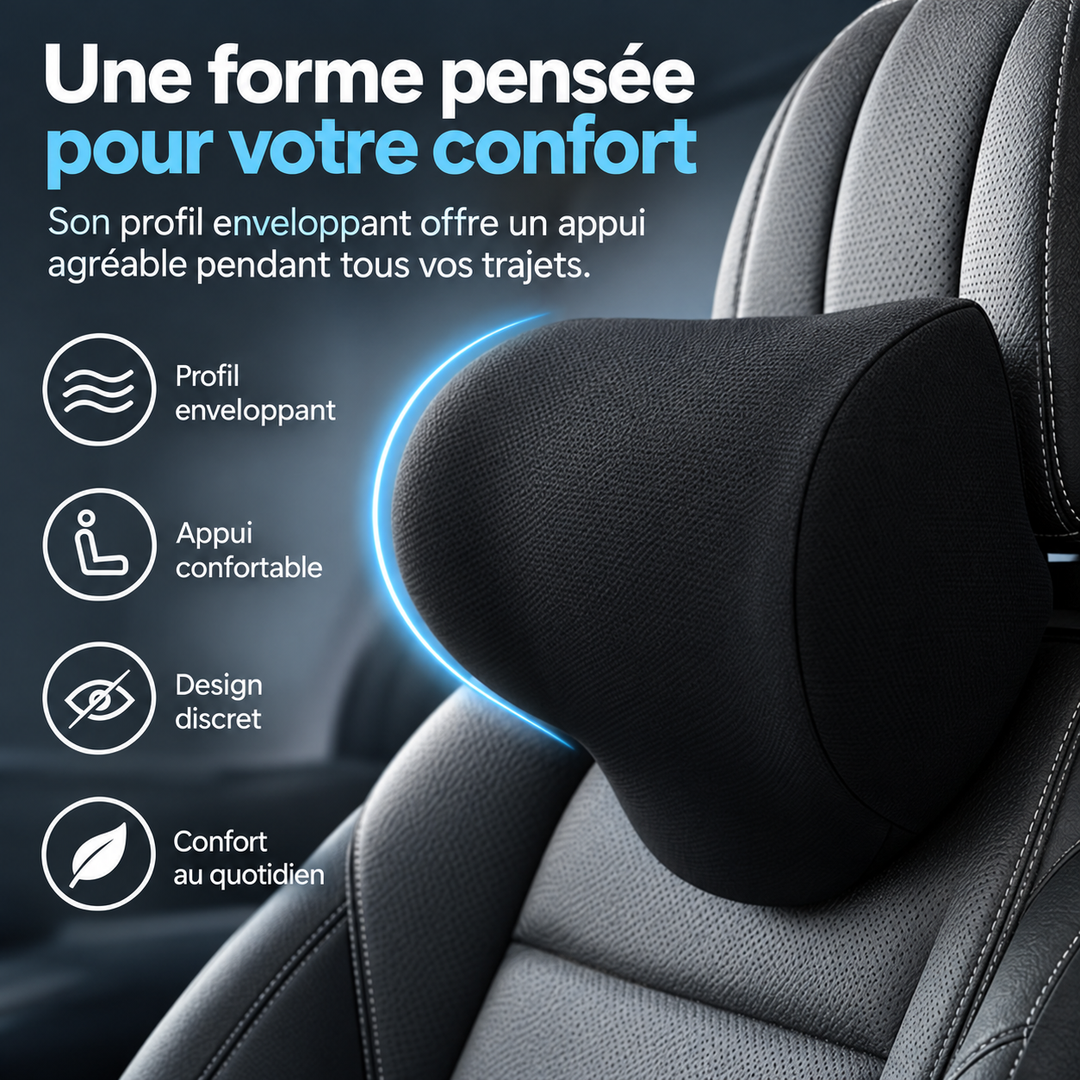 Support lombaire orthopédique pour siège voiture, accessoire bien-être.