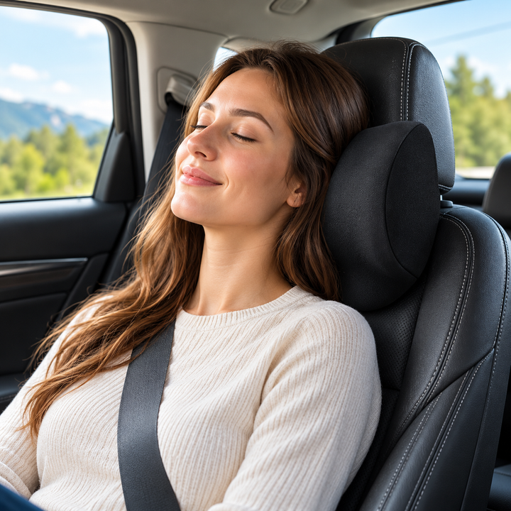 Confort amélioré en voiture avec ce coussin orthopédique et ergonomique.