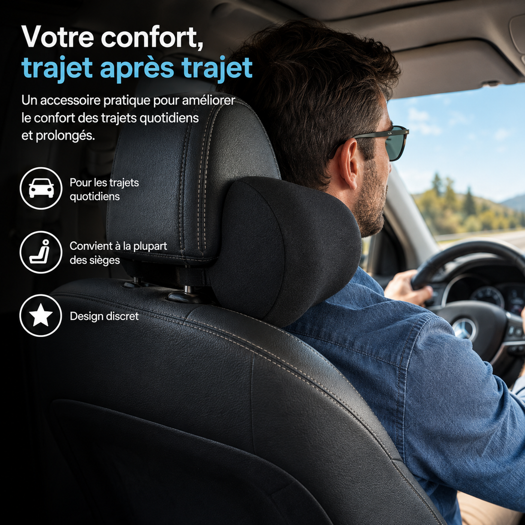 Soutien dorsal ergonomique pour voiture, prévient les douleurs lombaires.