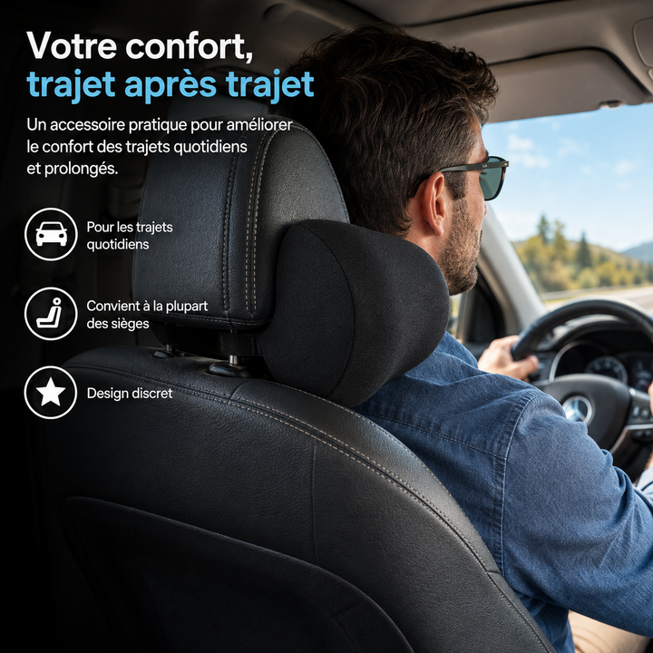 Soutien dorsal ergonomique pour voiture, prévient les douleurs lombaires.
