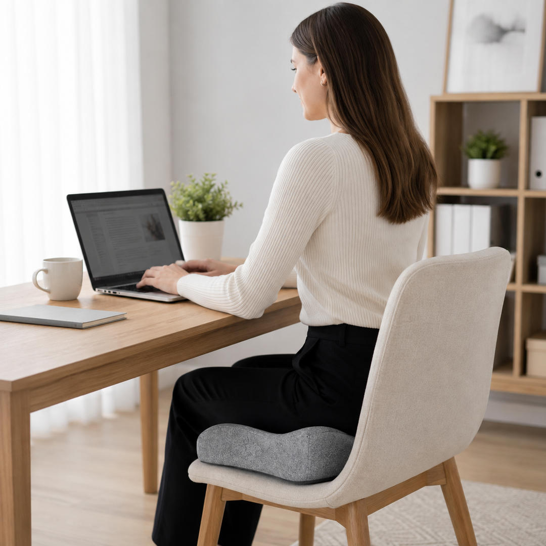 Coussin de soutien dorsal Comfort Lift, portable et ergonomique, idéal pour le bureau, la maison ou les voyages en voiture.