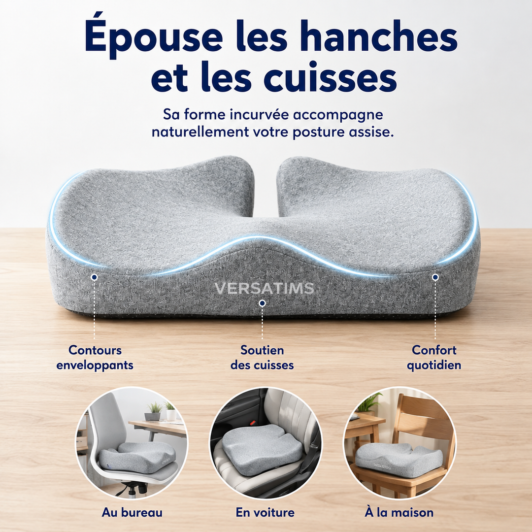 Améliorez votre posture avec ce coussin dorsal ergonomique Comfort Lift, idéal pour chaise de bureau et voiture.