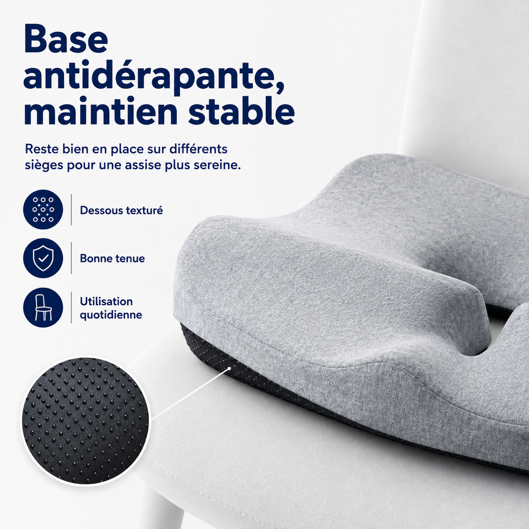 Coussin dorsal en mousse mémoire Comfort Lift, ergonomique pour soulager le mal de dos et améliorer la posture assise.