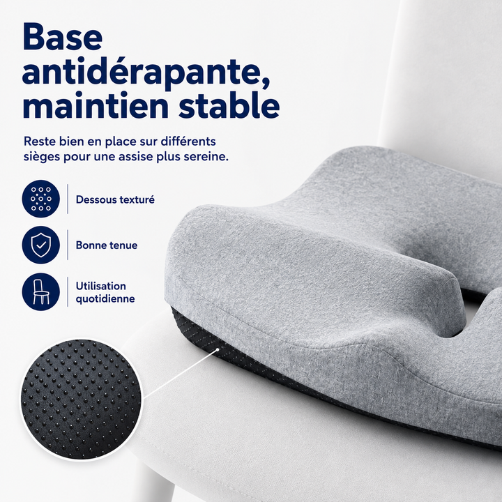 Coussin dorsal en mousse mémoire Comfort Lift, ergonomique pour soulager le mal de dos et améliorer la posture assise.