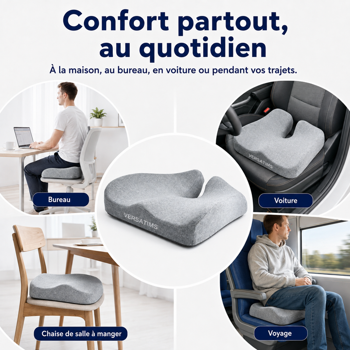 Coussin dorsal Comfort Lift pour chaise de bureau, offre soutien lombaire et confort ergonomique toute la journée.