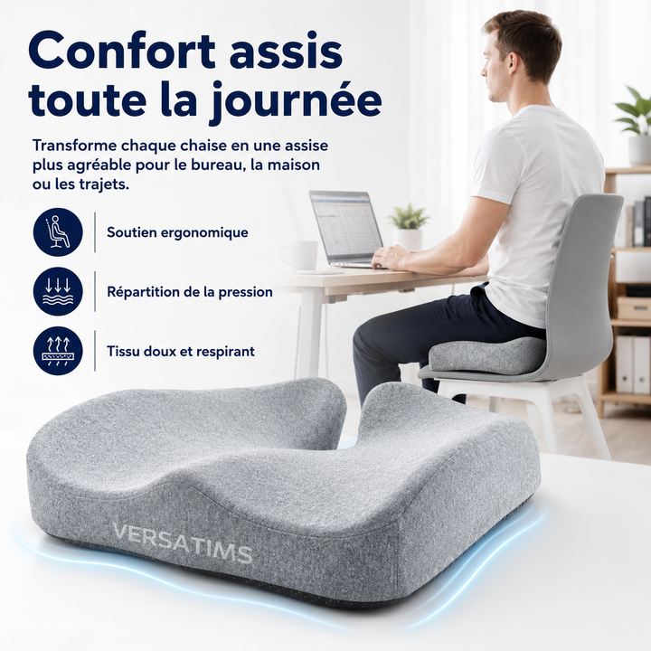 Confort optimal en voiture: coussin dorsal ergonomique Comfort Lift, soulage mal de dos et sciatique pendant les trajets.