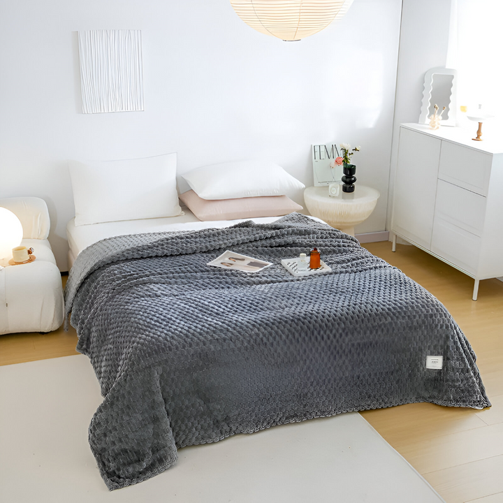 Élégante couverture polaire en velours pour toutes saisons, procurant chaleur et confort durable.