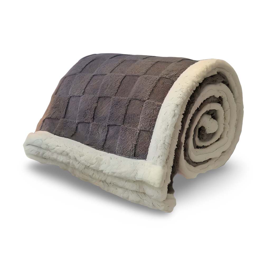 Plaid polaire à carreaux, réversible et douillet, conçu pour un confort maximal durant les mois froids d'hiver.