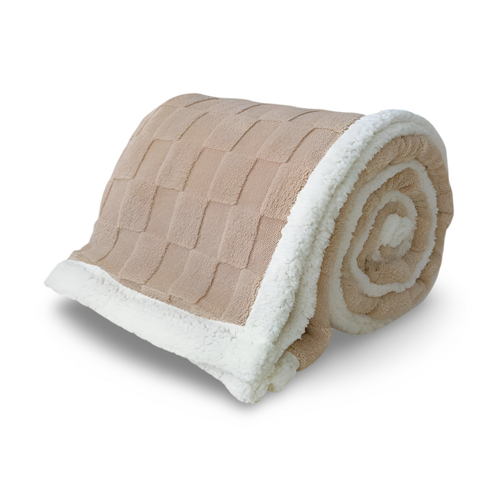 Couverture polaire réversible chaude avec élégants carreaux, un must-have pour le confort et la décoration hivernale.