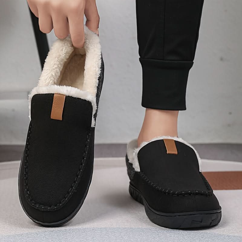Pantoufles chaudes homme grandes tailles, confortables et antidérapantes pour le foyer.