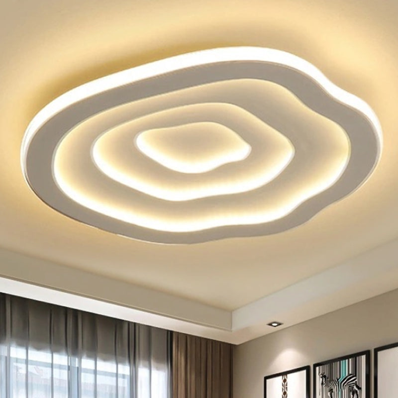 Lampe de plafond LED moderne, forme ondulée unique, en acrylique, parfait pour un éclairage design.