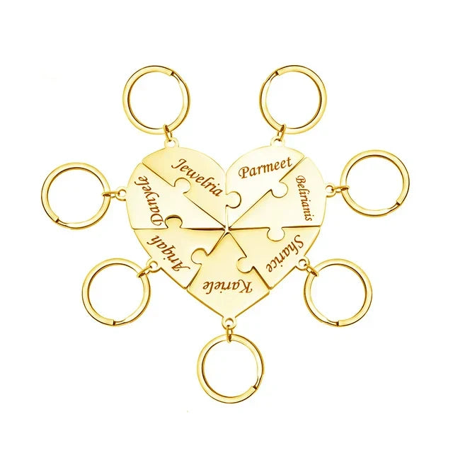 Idée cadeau personnalisée : porte-clés puzzle cœur HeartLink pour exprimer amour, amitié ou lien familial unique.