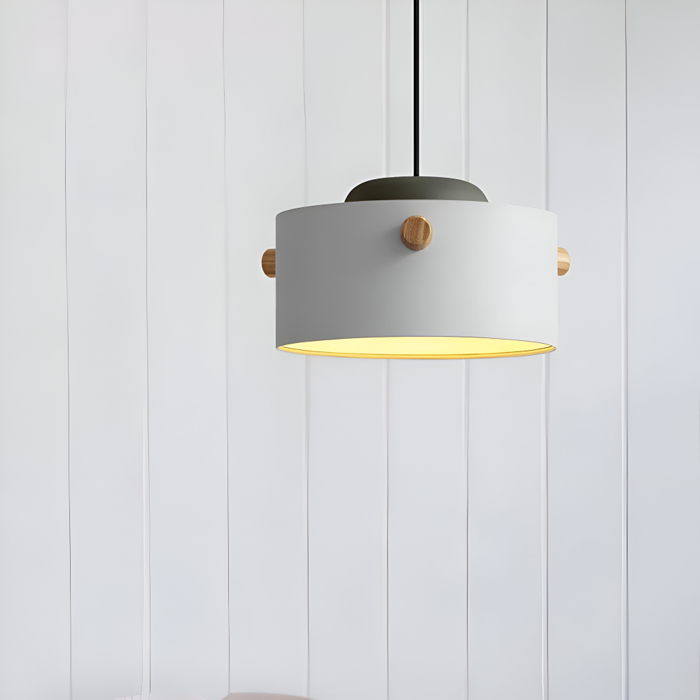 Suspension scandinave bleu canard, éclairage design et moderne pour un bureau ou salon chic.