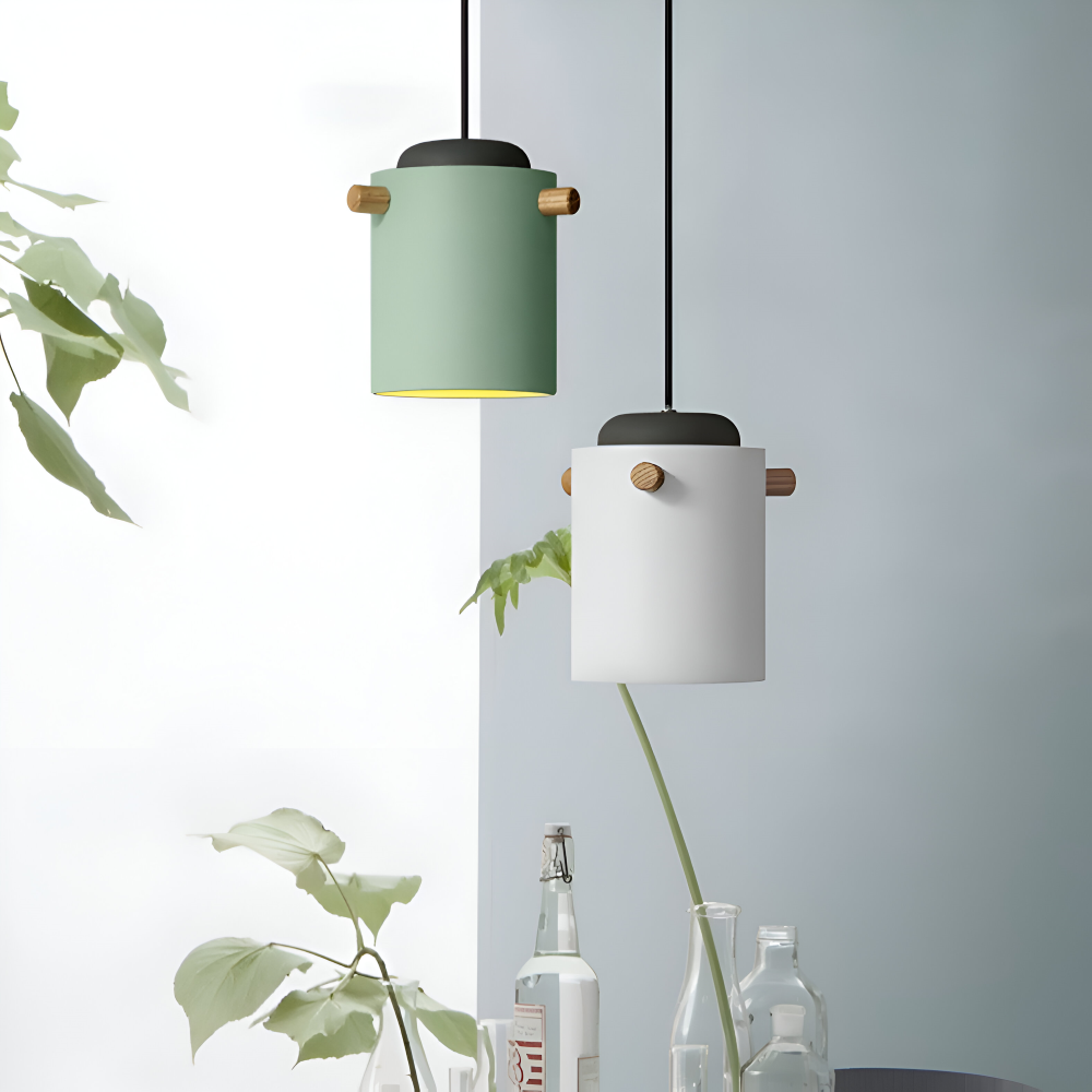 Plafonnier suspension vert menthe, style nordique et design, idéal pour décoration intérieure.